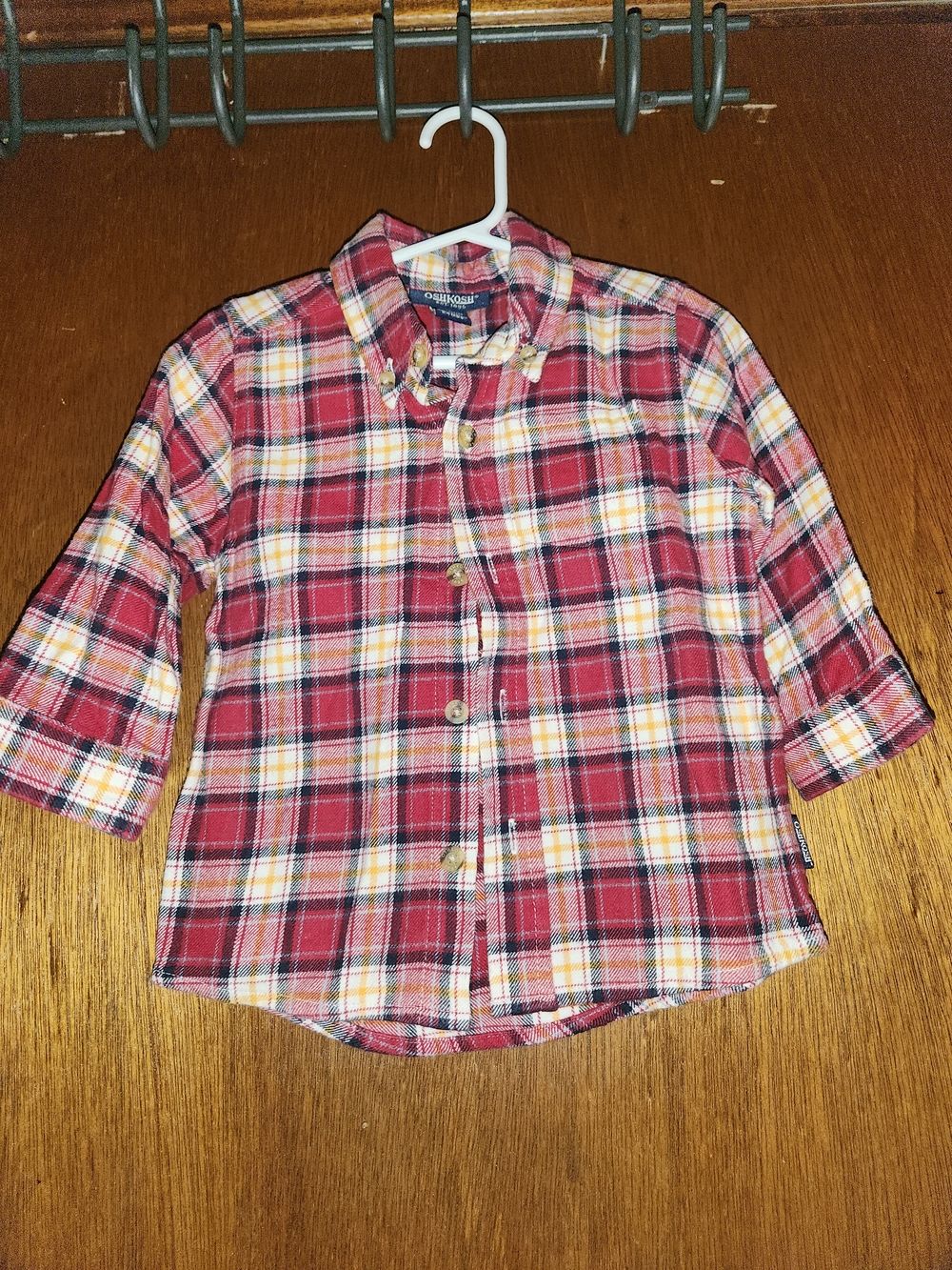 OshKosh Red Plaid Button-Down Kids Shirt